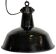 Industrial Black Enamel Factory Lamp with Cast Iron Top, 1950s