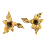 Set of 2 bronze candle holders