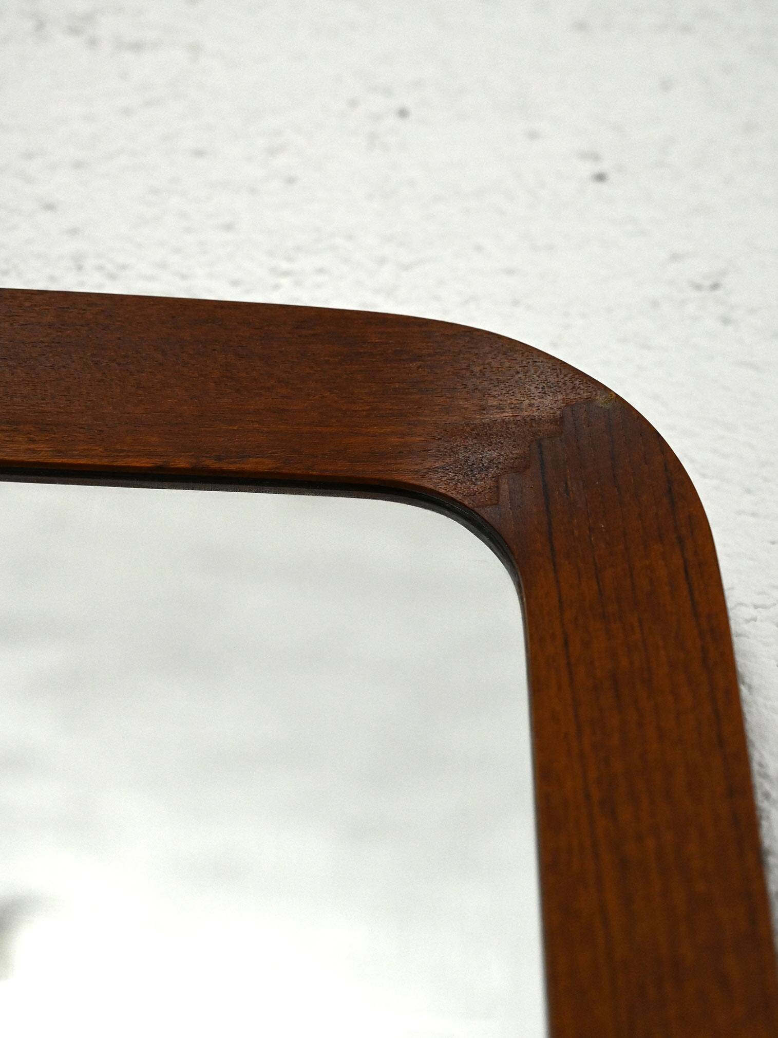 Teak mirror with beveled frame