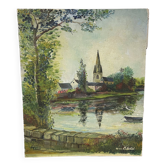 Paysage Breton, huile sur carton