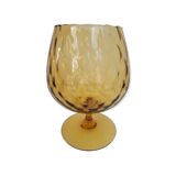 Vase on foot vintage amber polished glass