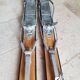 Nordic skiing in wood and skin former