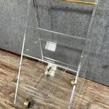 Italian work from the 1980s: bar cart on wheels in altuglas
