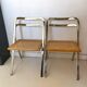 Set of 4 folding chairs with cane and chrome, Cidue by Gorgio Cattelan, 70s.