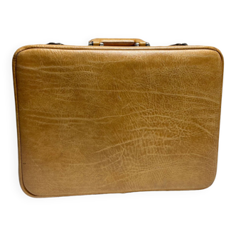 Valise cuir marron année 70