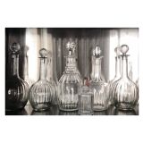 Lot of five glass carafes