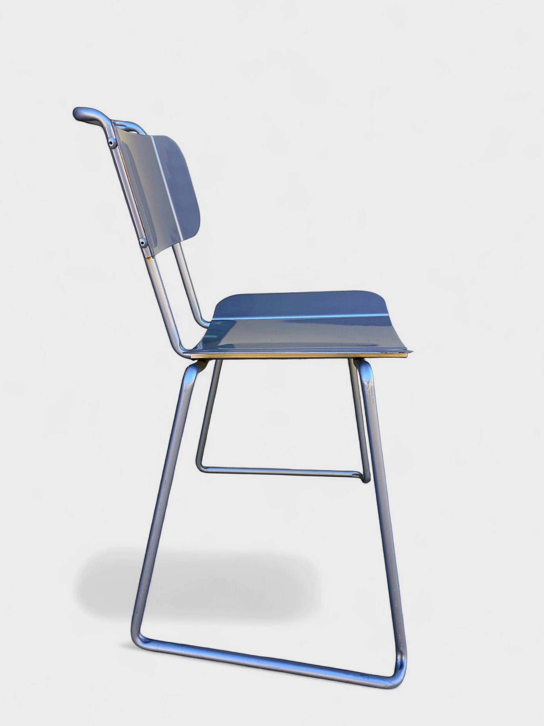 Modern Italian aluminum chairs by Tanzi, 1980