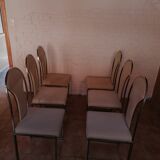 Chaises de salon vintage en laiton de belgo chrome, 1970s