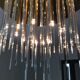 J.T Kalmar chandelier in brass and plexiglass of the 70s