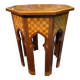 Thuyawood tea table with marquetry decoration.