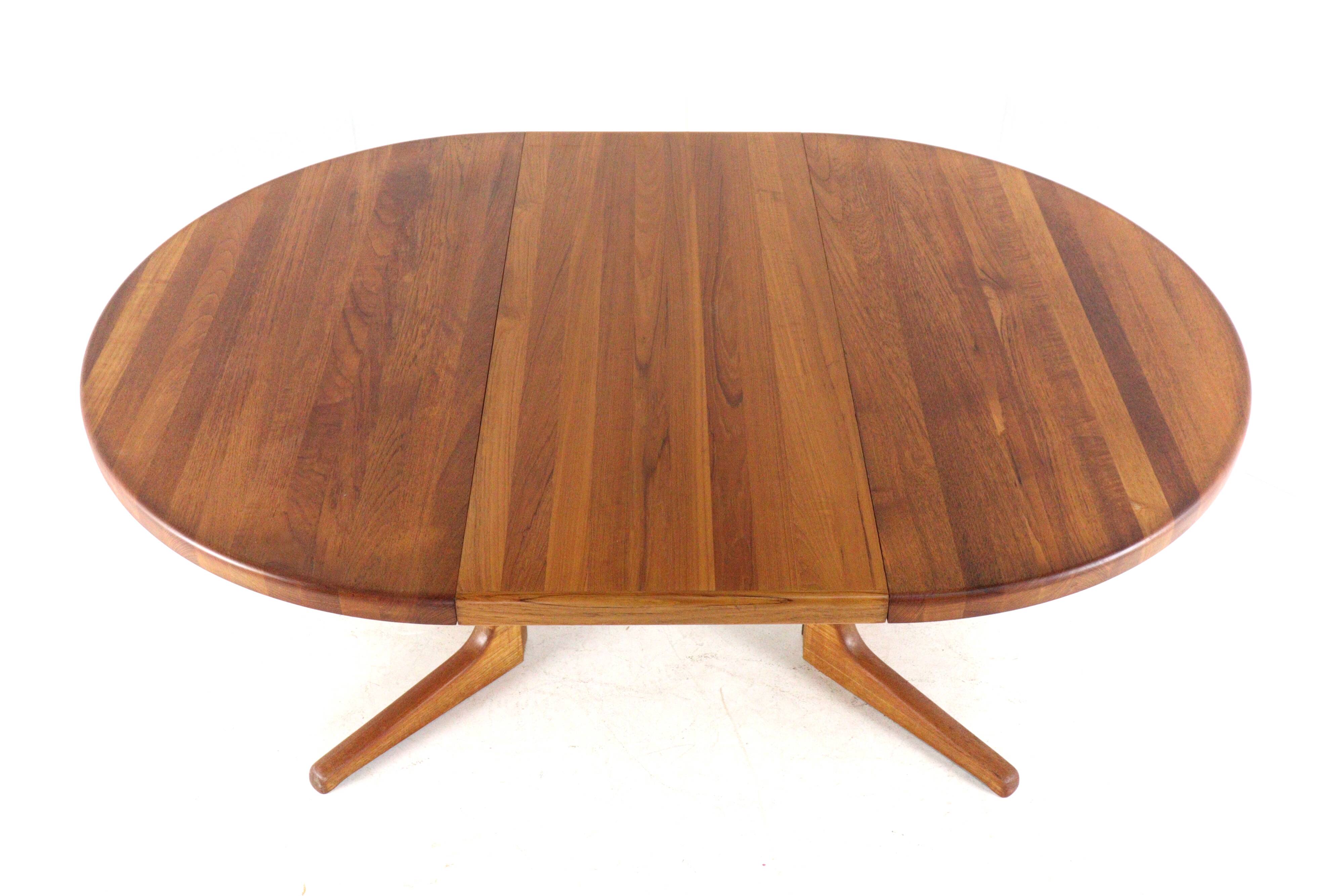 Table à manger extensible ronde 'Arden' 2x - teck - style mid-century moderne