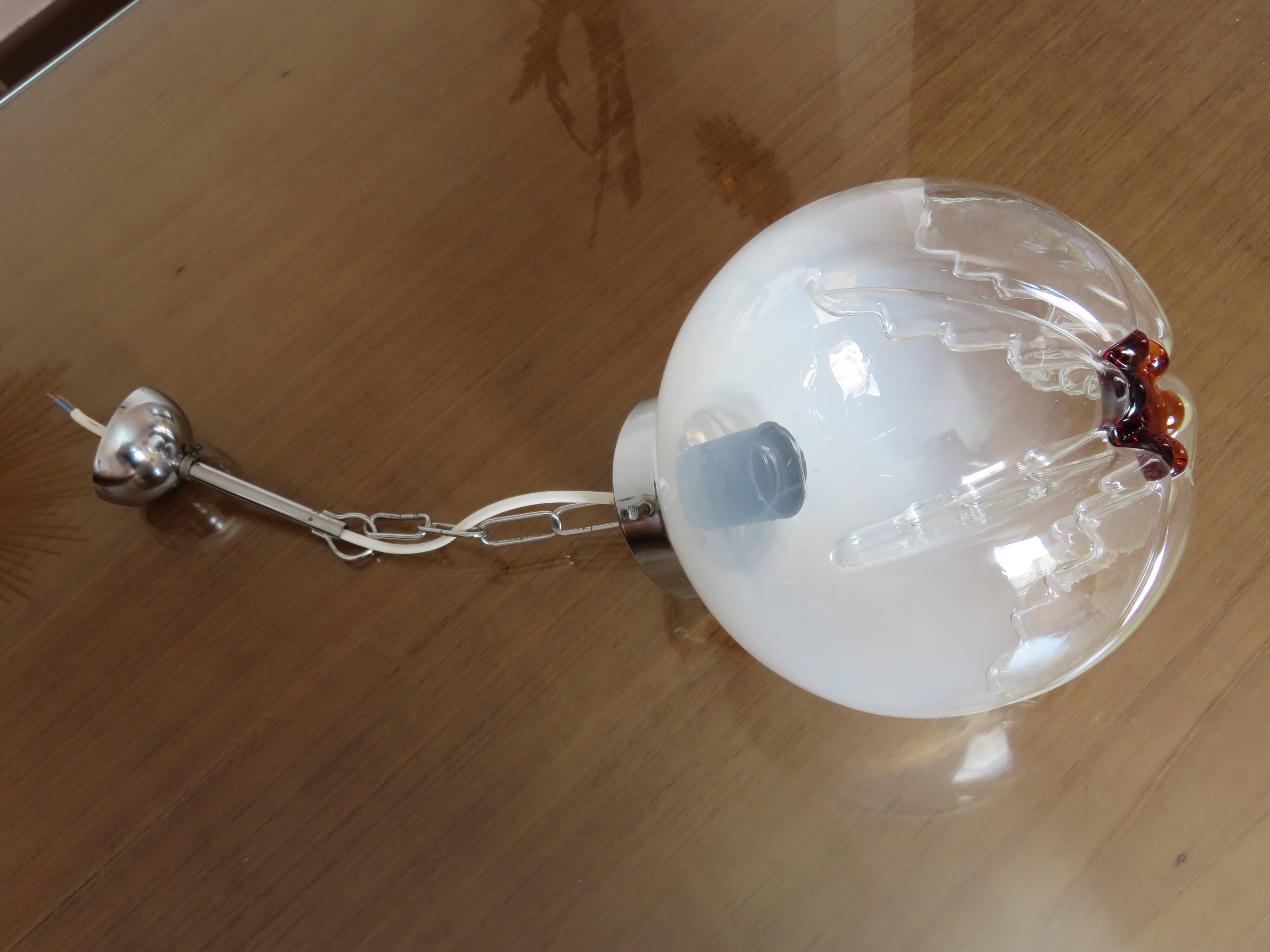 Mazzega pendant lamp in murano glass from the 60s