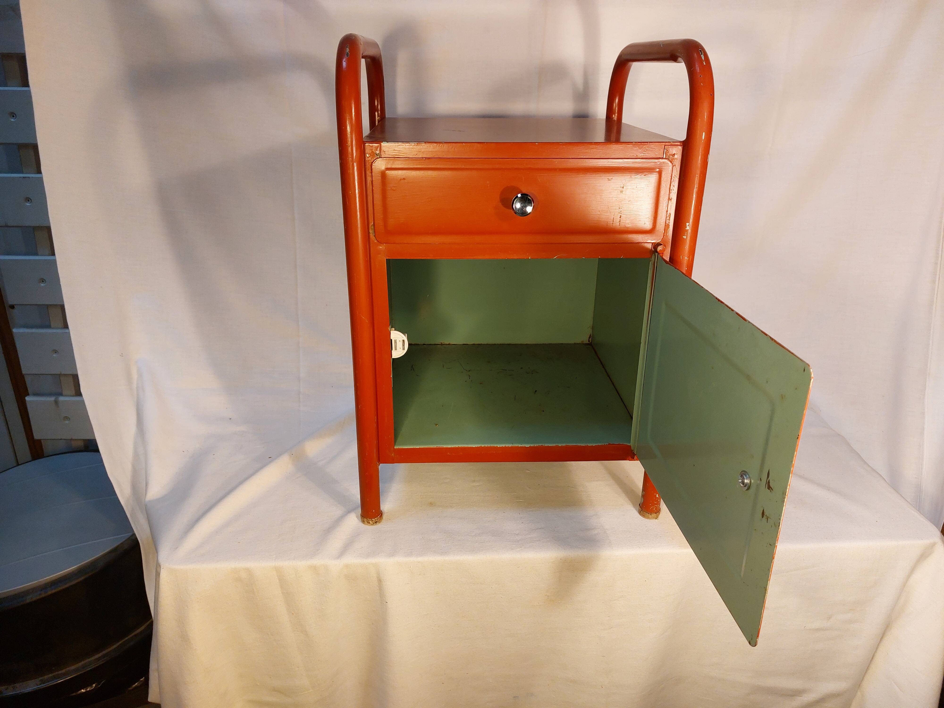 Vintage metal boarding school or hospital bedside