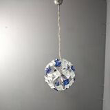 Vintage hammered glass sputnik chandelier, 1970s