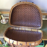 Valise en osier demi lune