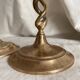 Pair of twisted brass candlesticks
