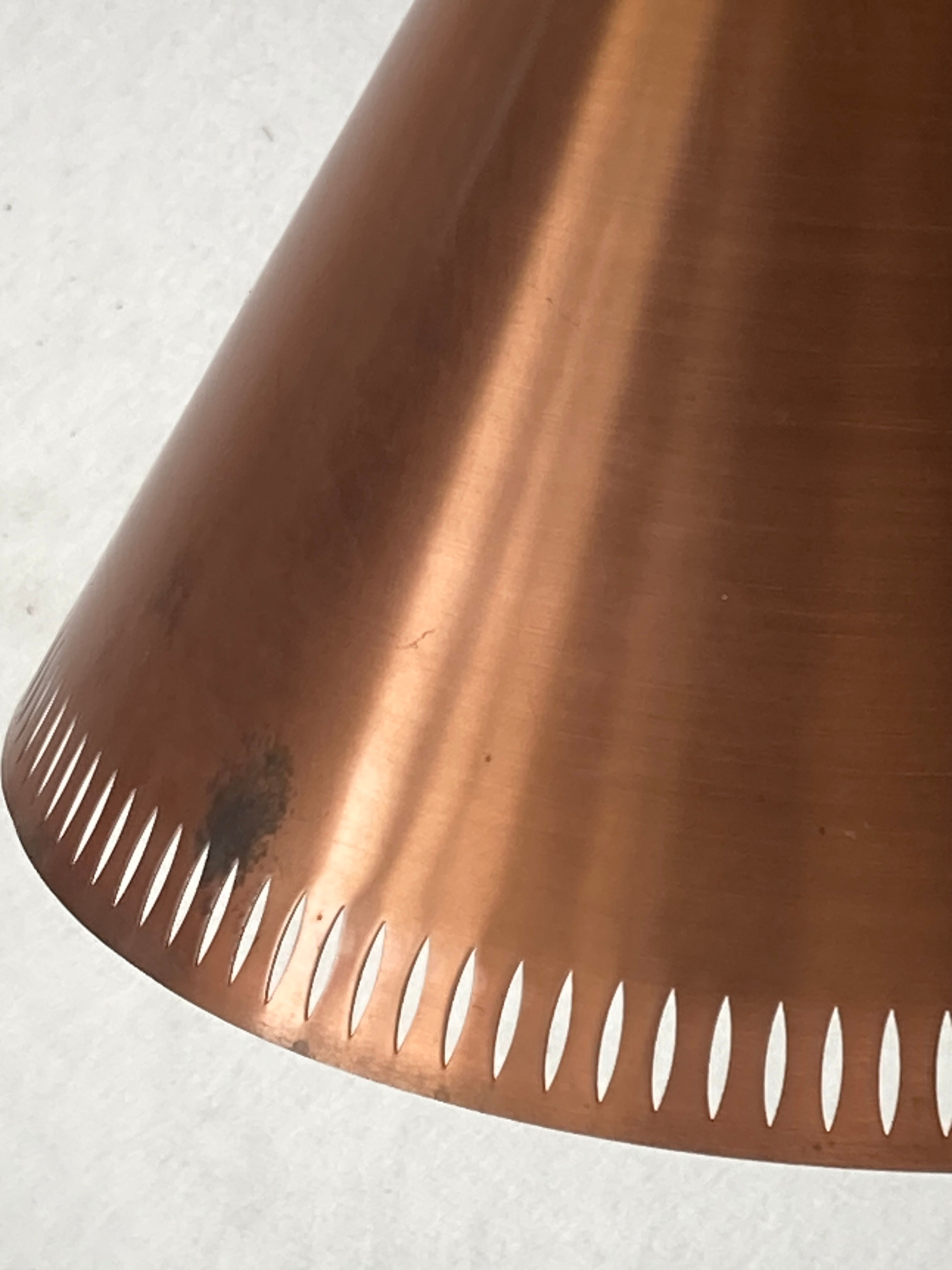 Perforated copper hanging pendant, Nordisk Solar, Denmark