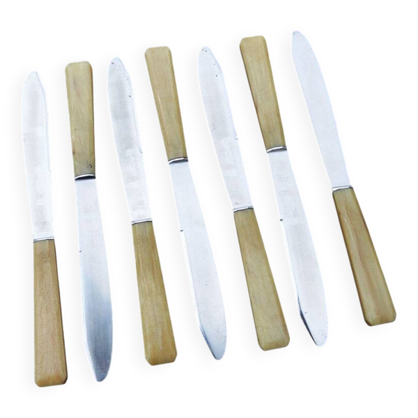 7 anciens couteaux en inox & corne St Joanis Arbost