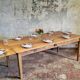 Large authentic farmhouse table made of solid French oak.