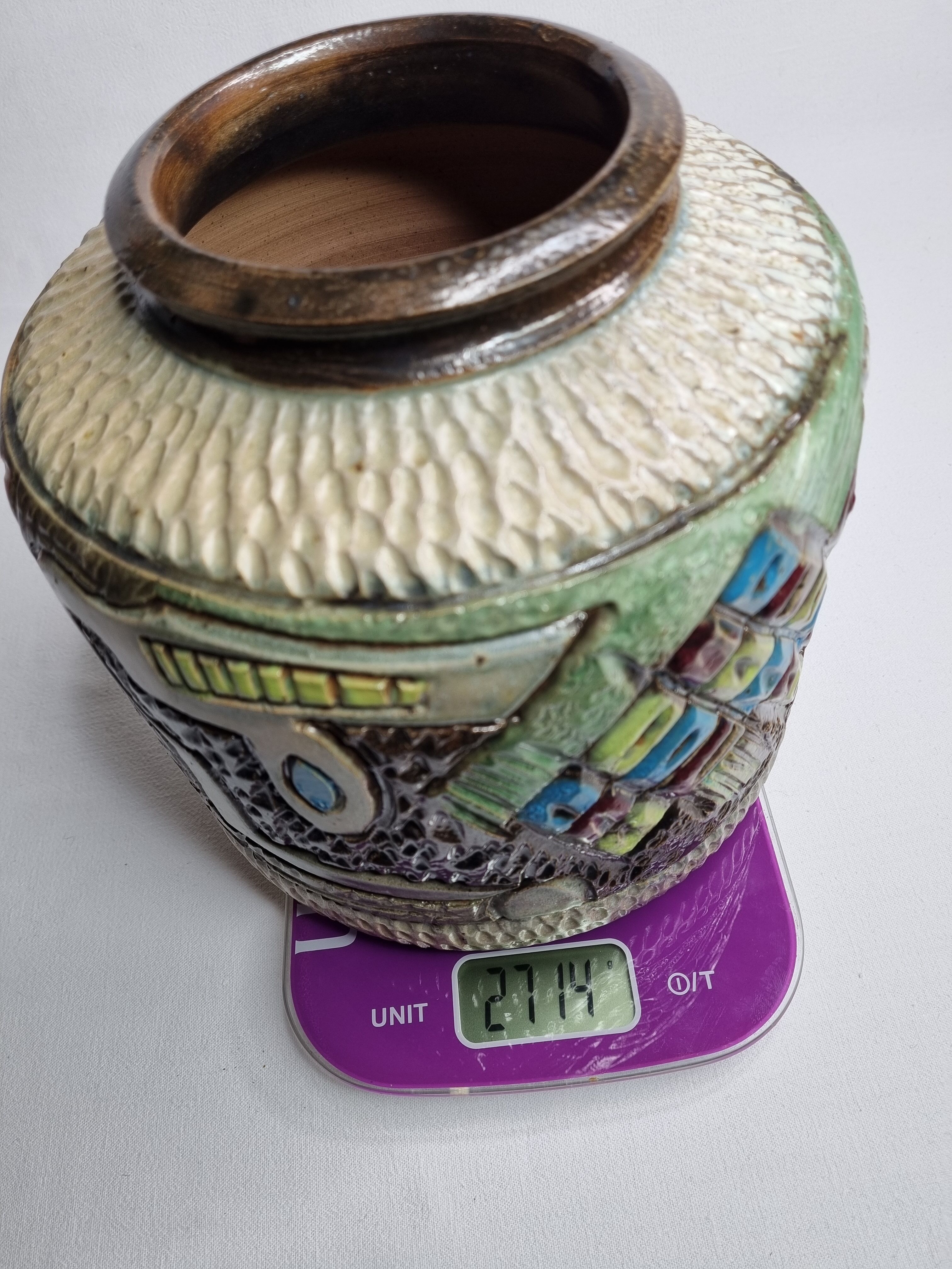 1930 enamel ceramic vase by Losson