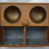 Former counter, wood and metal mint