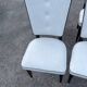 Set of 6 vintage chairs from the 50s-60s – Blue faux leather – Tapered legs