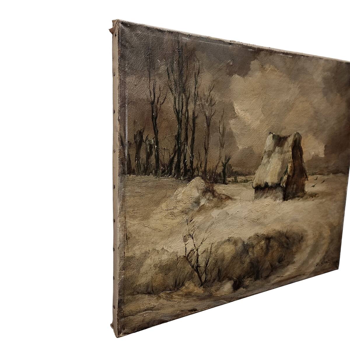Oil painting on canvas Winter Landscape By Pie Schmitz (1904-1972)