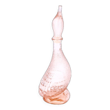 Empoli pink glass duck bottle, 1960s