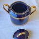 Limoges porcelain coffee service - Egle - Oven blue and gold -