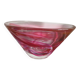 Large salad bowl / bowl in blown glass - pink and purple tones