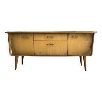 Buffet bas en bois clair des années 1960