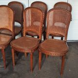 Set of six louis xvi style caned chairs