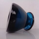 Hand-blown blue glass vase, Italy, 1960s