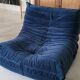 Chauffeuse Togo Ligne Roset bleu roi