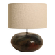 Round glazed ceramic lamp - from the 1960s
