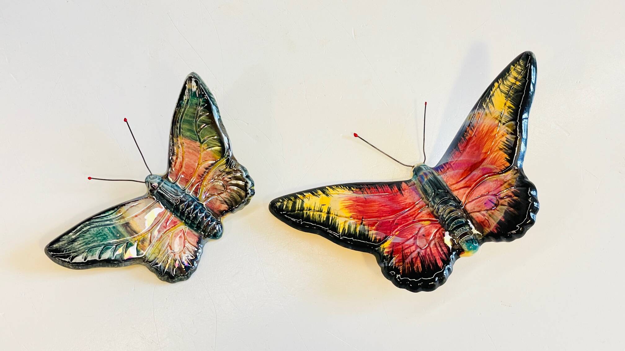 Vintage ceramic wall butterflies