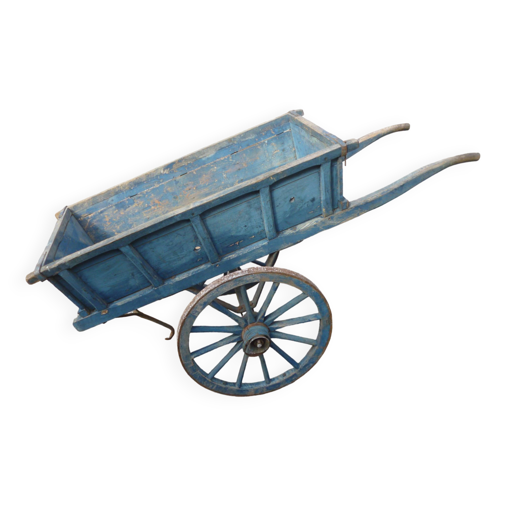 Old blue patina cart