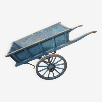 Old blue patina cart