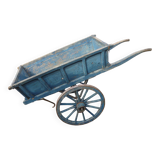 Charrette ancienne patine bleue