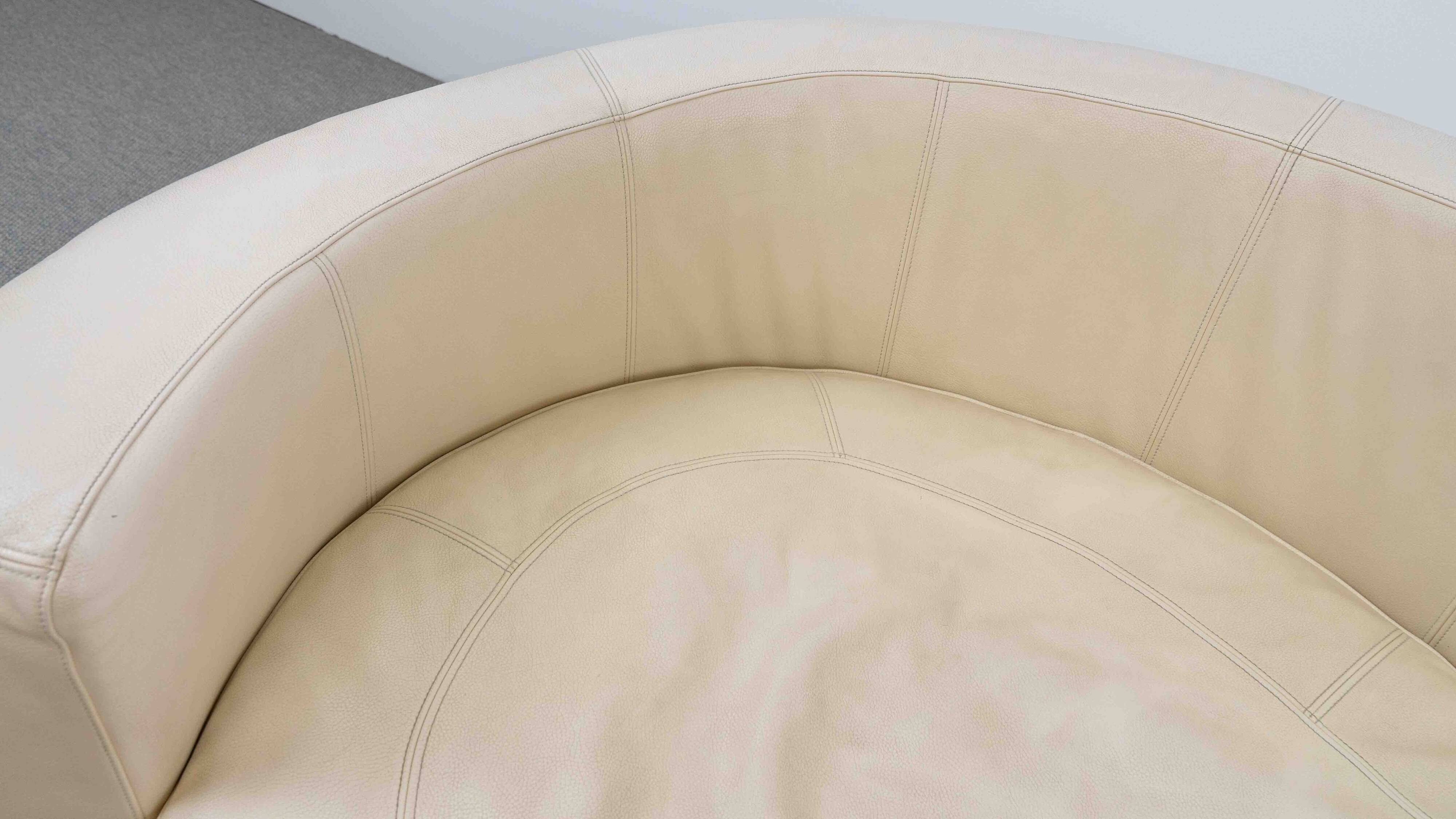 BRETZ Eves Island Creme, 4-Seater Sofa in Leather