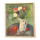 Huile sur toile originale suédoise – « Nature morte avec vase et fruits » – Signée