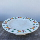 Gien white ceramic compote bowl with fruit patterns