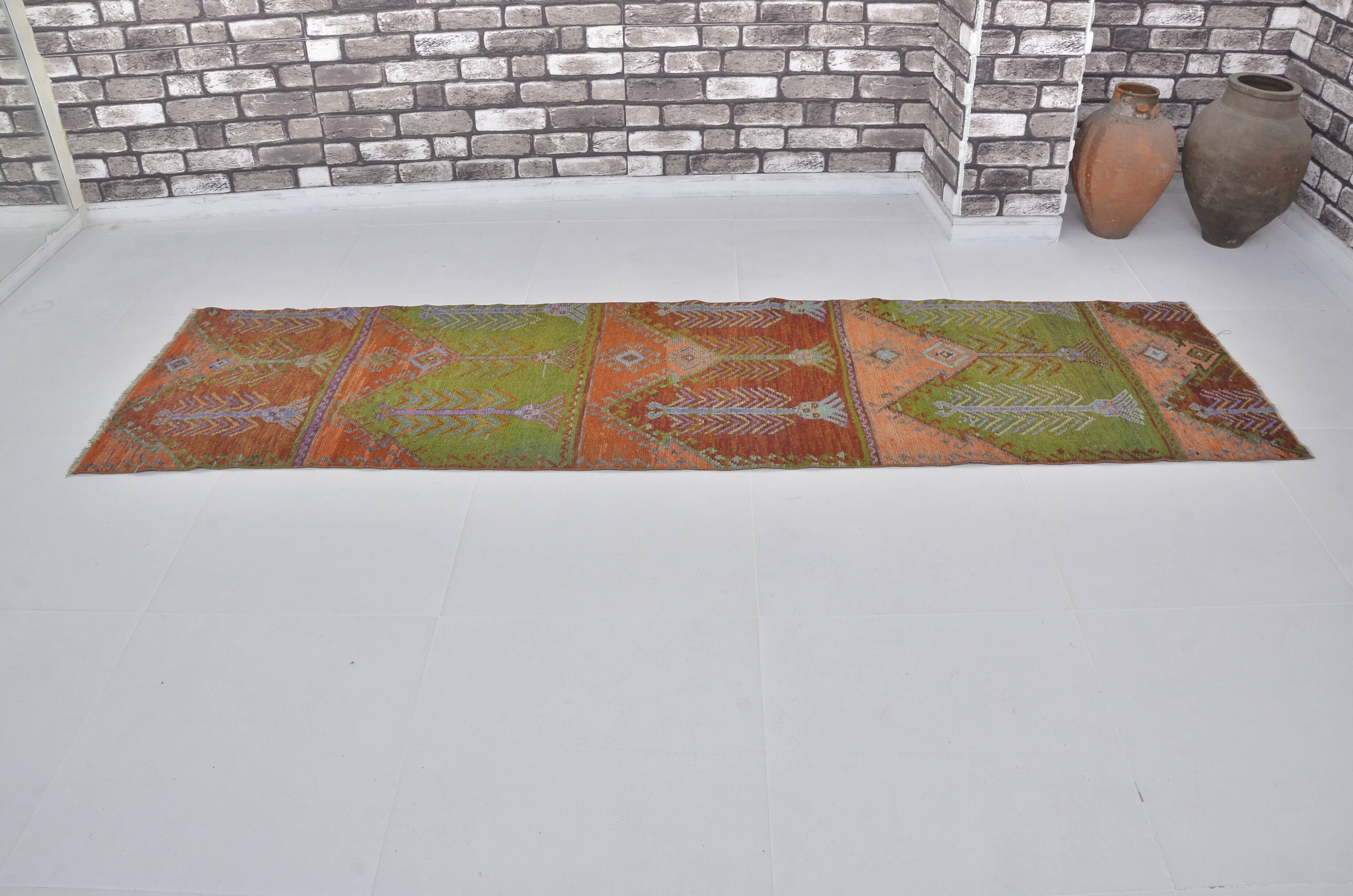 Colorful Vintage Handknotted Vintage Runner sku 1247