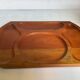 Pair of wooden snack meal trays with compartments.
