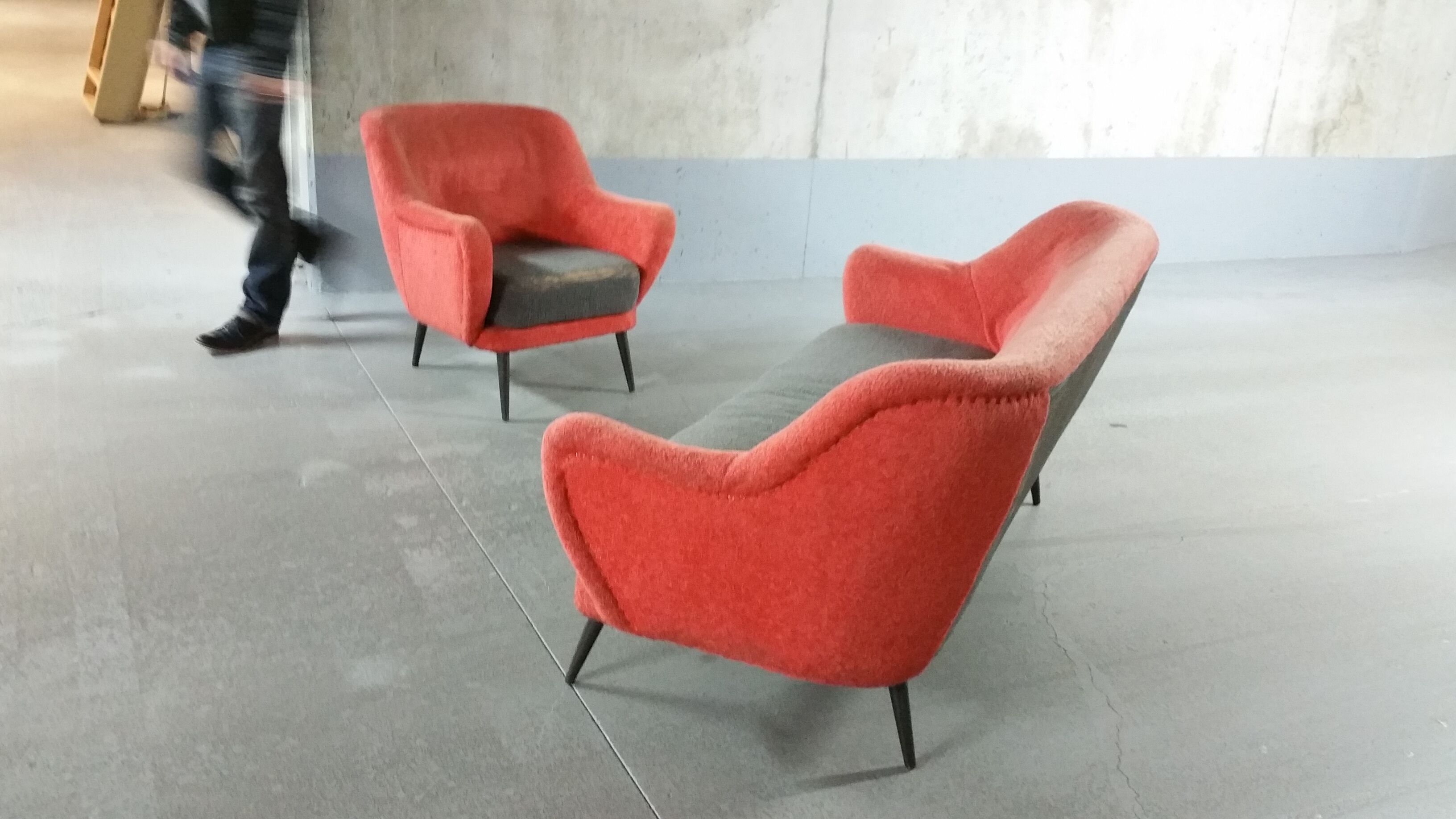 Set 1 1 armchair sofa organic years 50/60