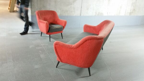Ensemble 1 canapé 1 fauteuil organique années 50/60
