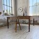 Grande table de ferme XL chêne « carrée » conférence 1950