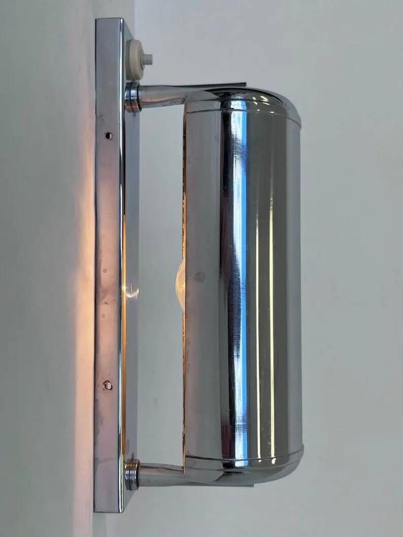 Bauhaus adjustable Chrome Wall Lamp, 1930s - Czechoslovakia