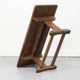 Antique Oak Coffee Table with Reclaimed Flax Base