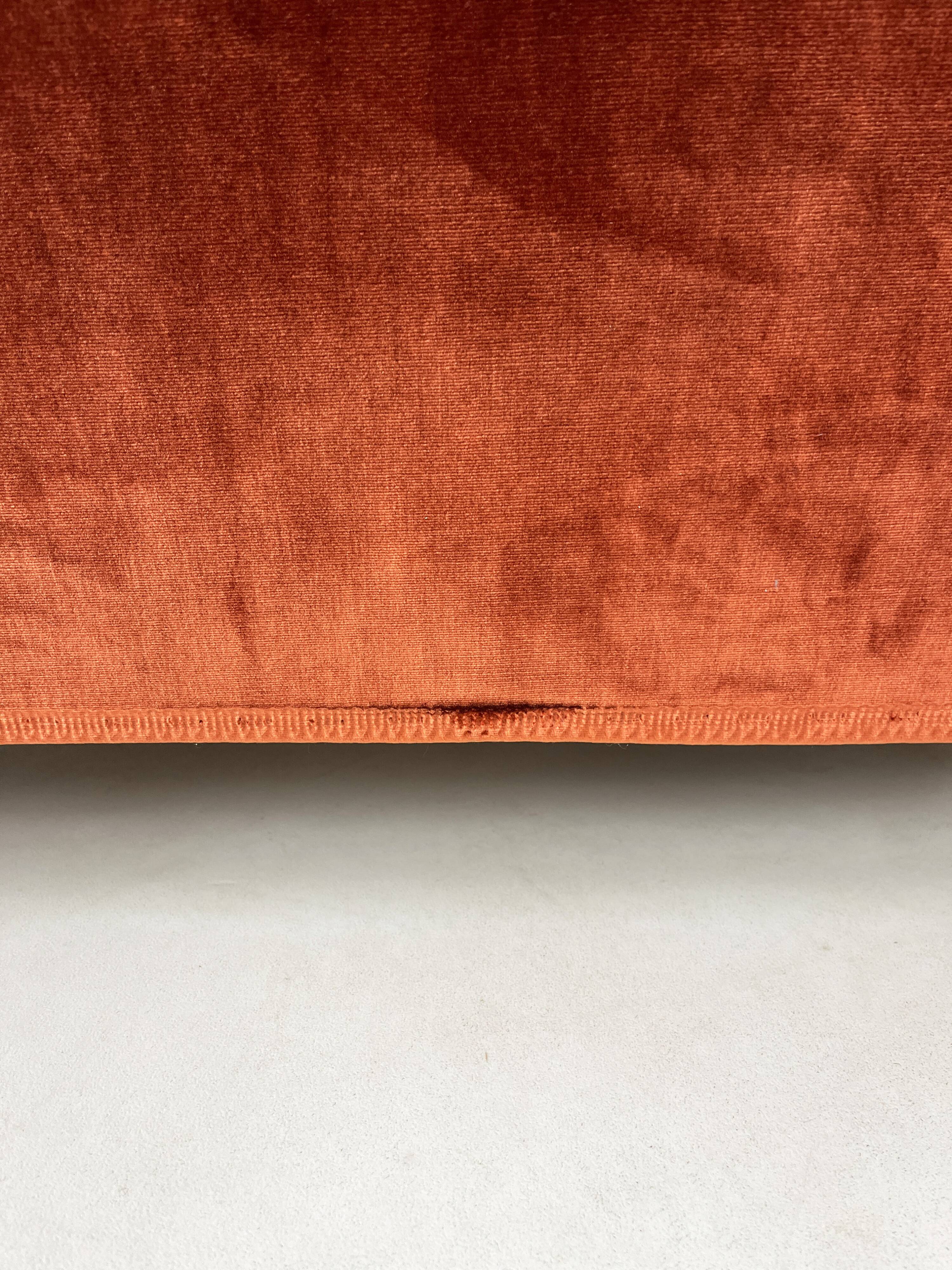 Rust Orange Velvet Couch